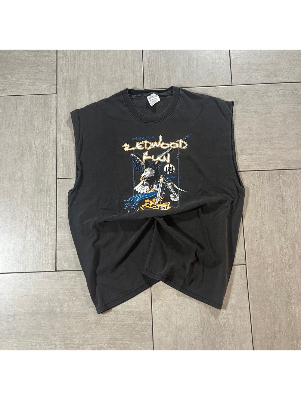 Vintage Port & Company Sleeveless Graphic Tee Shirt Adult XL